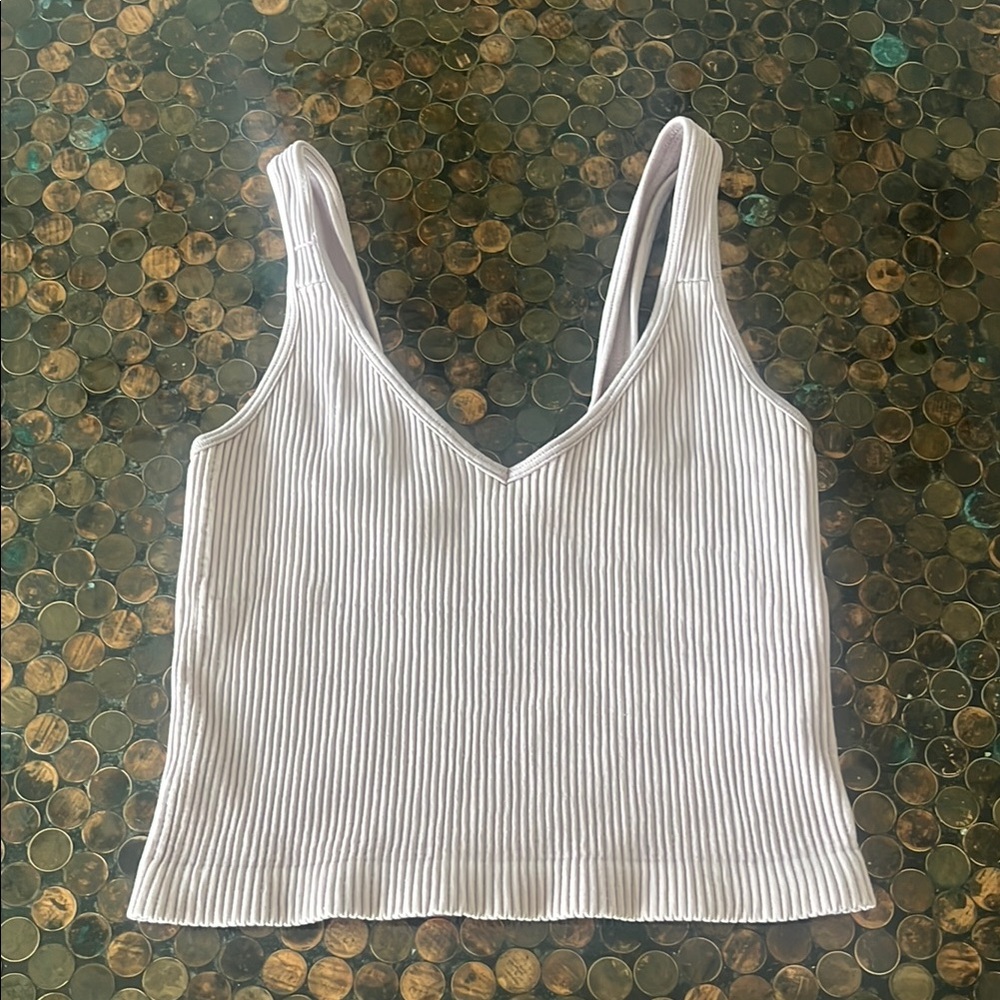 Ripped Cropped Tank – Light Plum Purple